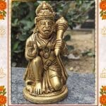 Hanuman ji Figurine in Antqiue brass  For Office or Home and worship
