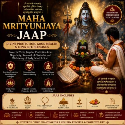 Maha Mrityunjaya Jaap performed by experienced Vedic pandits for health, protection, longevity, and the divine blessings of Lord Shiva