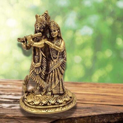 Radha Krishna Brass Statue
