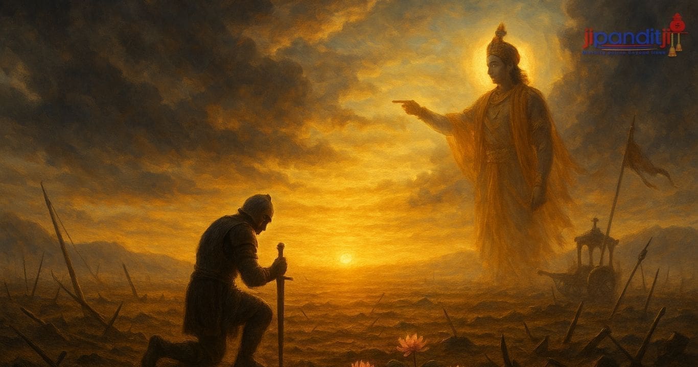 "7 Powerful Lessons from the Bhagavad Gita on How to Keep Hoping When Life Falls Apart" 1 Bhagwad gita Blog