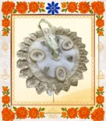 White Designer Ladoo Gopal Dress | Elegant Thakur Ji Poshak with Pearl & Sequin Work - Image 4