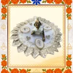 White Designer Ladoo Gopal Dress | Elegant Thakur Ji Poshak with Pearl & Sequin Work 