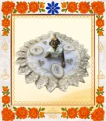 White Designer Ladoo Gopal Dress | Elegant Thakur Ji Poshak with Pearl & Sequin Work