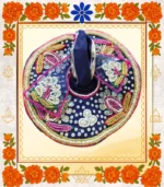 Royal Blue Embroidered Ladoo Gopal Dress | Designer Bead & Sequin Poshak  - Image 5