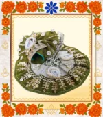 Green Designer Ladoo Gopal Dress | Elegant Thakur Ji Poshak with Stone & Pearl Work - Image 5
